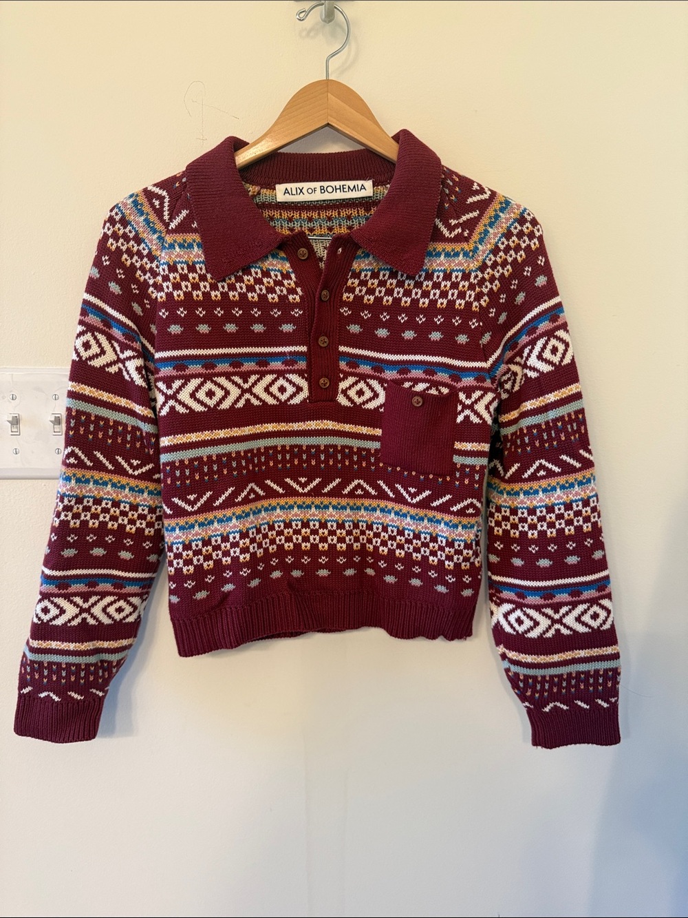 Alix of Bohemia Liza Fair Isle polo sweater